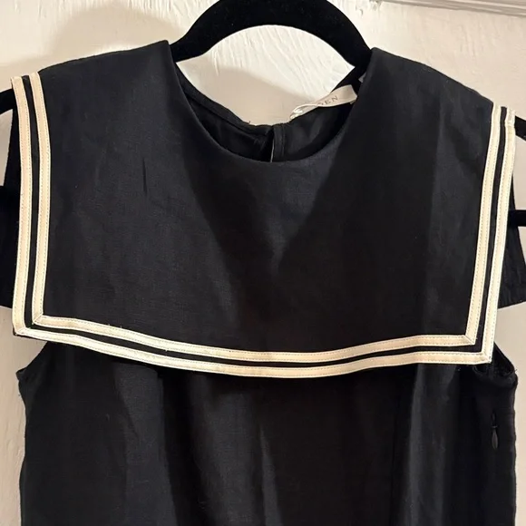 Doen Monroe Black Linen Sailor Dress - Picture 4 of 12